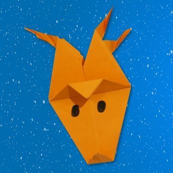Reno de origami para Navidad
