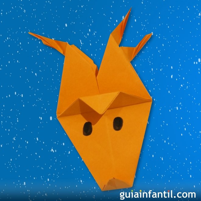 Cómo hacer un reno de origami para Navidad