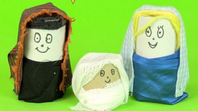Cómo hacer un Belén navideño con rollos de papel