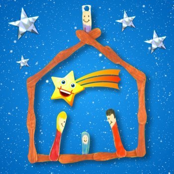 Belén de Navidad con palos de helado