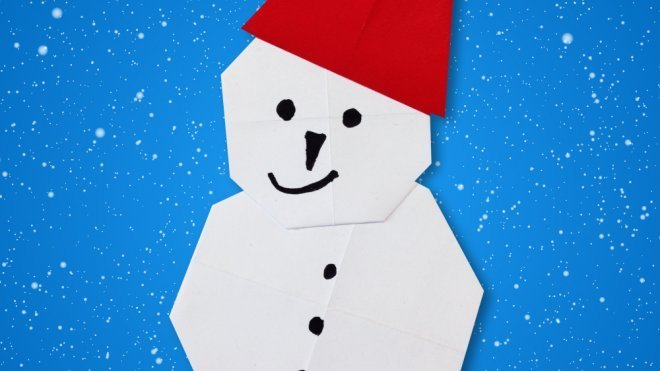 Cómo hacer un muñeco de nieve de origami para Navidad