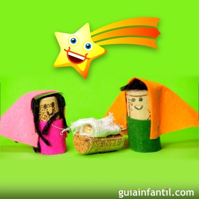 Cómo hacer un Belén navideño de reciclaje con corcho