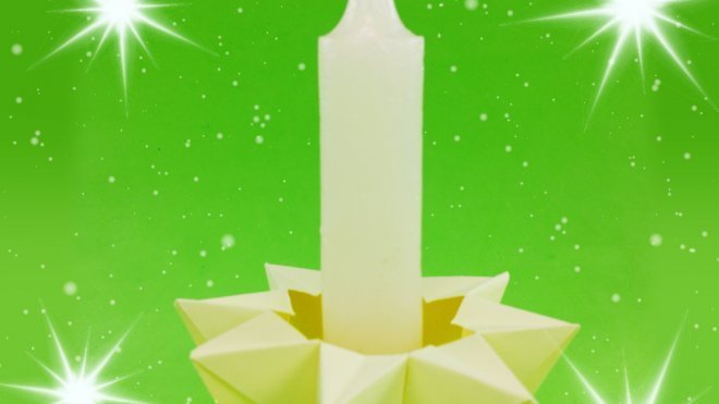 Cómo hacer un portavelas navideño de origami