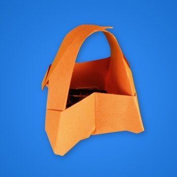 Cómo hacer, paso a paso, una cesta de origami con papel para niños
