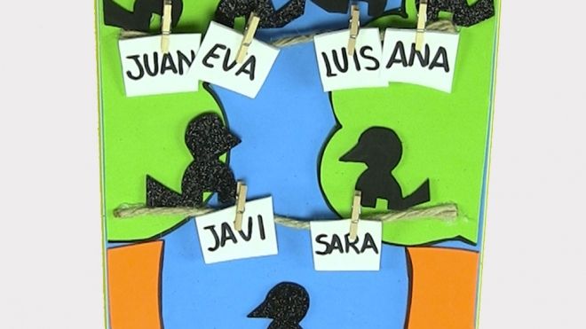 Árbol genealógico con material de reciclaje. Manualidad infantil