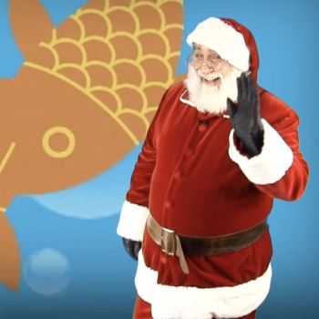 Los peces en el río con Papá Noel. Canción de Navidad para niños