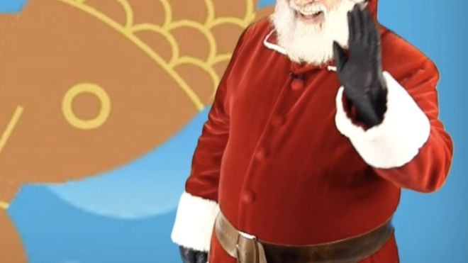 Los peces en el río con Papá Noel. Canción de Navidad para niños