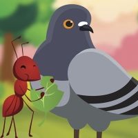 Fábula de la paloma y la hormiga. Fábulas con valores para los niños