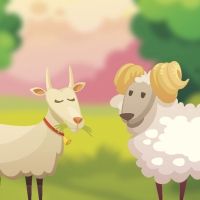 Fábula Las dos cabras para niños. Cuentos cortos con moraleja