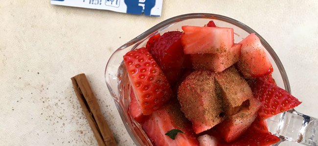 Mousse de fresas Fresas troceadas