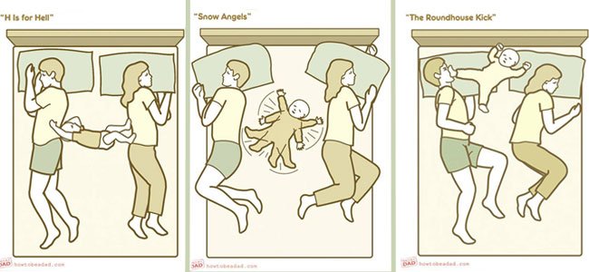 Ilustraciones divertidas del colecho