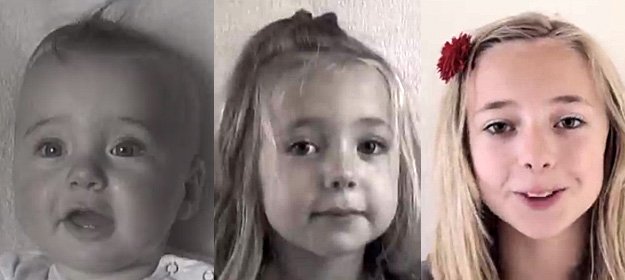 Vídeo del nacimiento a la adolescencia de una niña