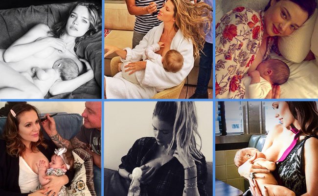 Las modelos famosas dan el pecho a sus bebés Las modelos famosas dan el pecho a sus bebés