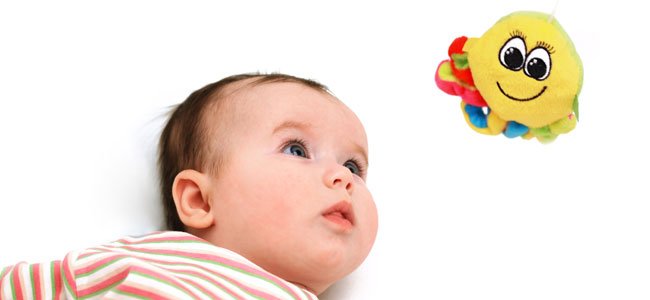 Bebé mira muñeco
