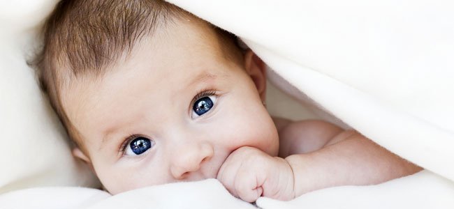 El nombre de purificación Bebé mira de frente