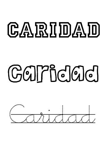 Caridad. Nombres para niñas