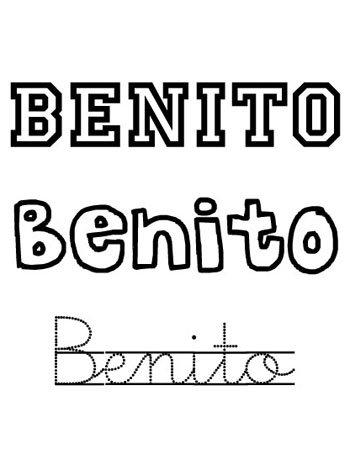 Dibujo del nombre Benito Nombre Benito para niños