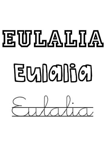 Nombre Eulalia para colorear Nombres de bebés para pintar