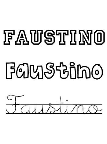 Dibujo del nombre Faustino Dibujos para niños de nombres