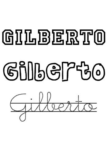 Dibujo de nombre Gilberto Nombre Gilbero para niños