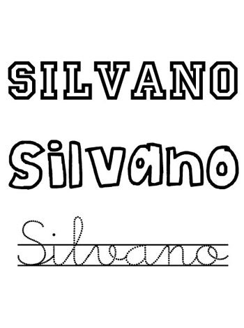 Nombre Silvano para colorear Nombres para niños