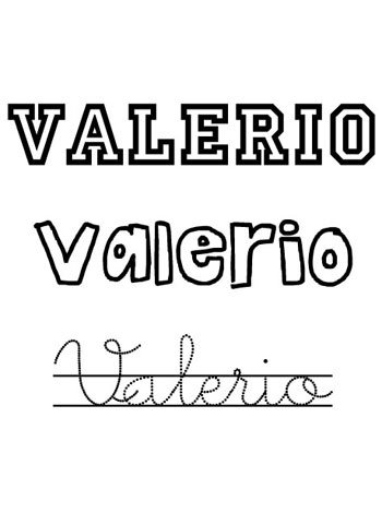 Dibujo del nombre valerio Nombre valerio para bebes