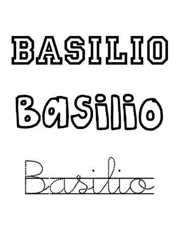 Dibujo de nombre Basilio Nombres para bebés