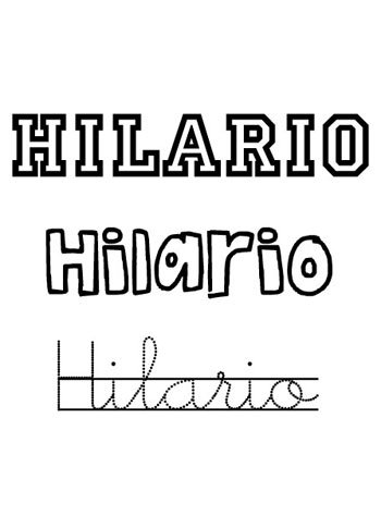 Dibujo del nombre Hilario Nombres para bebés