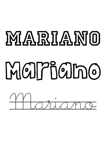 Nombre Mariano para colorear Nombres de santo de enero