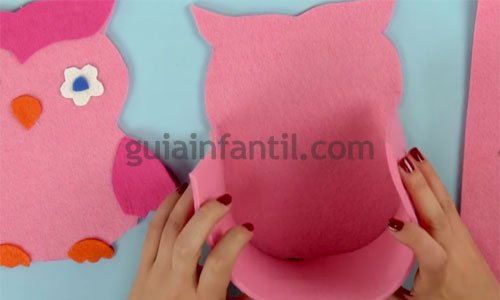 Bolso de fieltro con forma de búho. Paso 4 Bolso de fieltro con forma de búho. Paso 4
