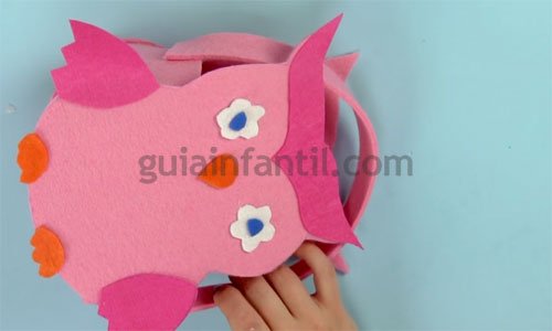 Bolso de fieltro con forma de búho. Paso 5 Bolso de fieltro con forma de búho. Paso 5