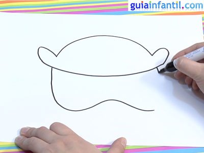 Dibujar una careta de búho. Paso 1.