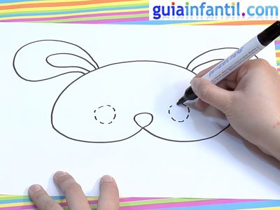 Dibujar un antifaz de conejo. Paso 2. Dibujar un antifaz de conejo. Paso 2.