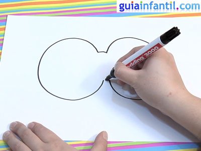 Antifaz para dibujar con estrellas. Paso 1.