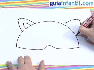 Antifaz de un mapache para dibujar. Paso 1. 