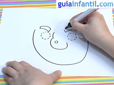 Antifaz de una bruja para dibujar. Paso 1.