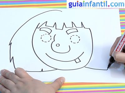 Antifaz de una bruja para dibujar. Paso 2.