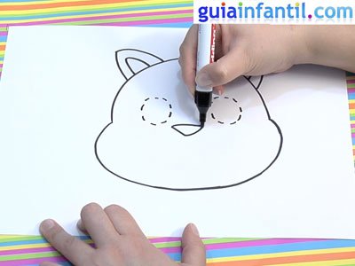 Dibujo de un gato para colorear. Paso 2. Dibujo de un gato para colorear. Paso 2.