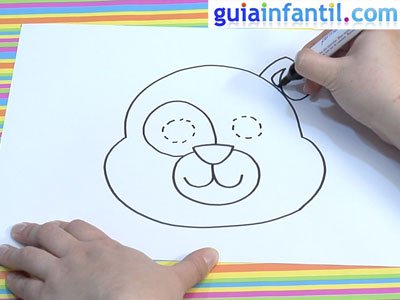 Máscara de perro para pintar. Paso 3.