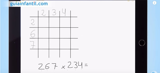 Juego de la caja para multiplicar cifras grandes Juego de la caja para multiplicar