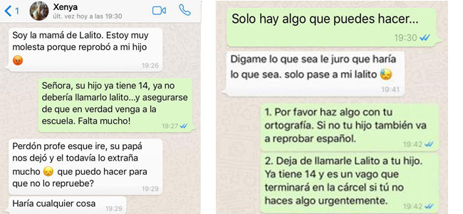 Maestro sobornado por madre Profesor sobornado