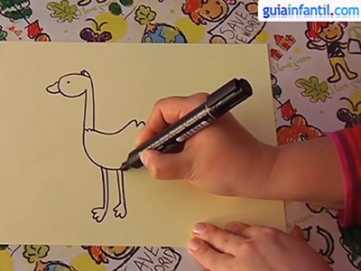 Dibujar una avestruz. Paso 3. Dibujar una avestruz. Paso 3.