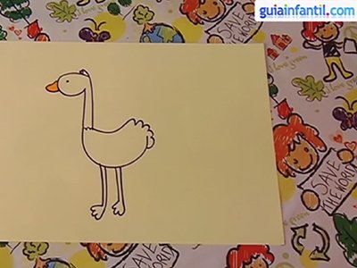 Dibujar una avestruz. Paso 4. Dibujar una avestruz. Paso 4.