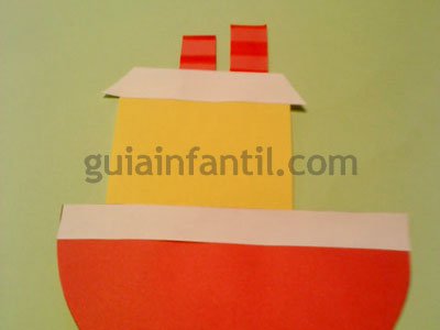 Barco de cartulina. Paso 3. Barco de cartulina. Paso 3.