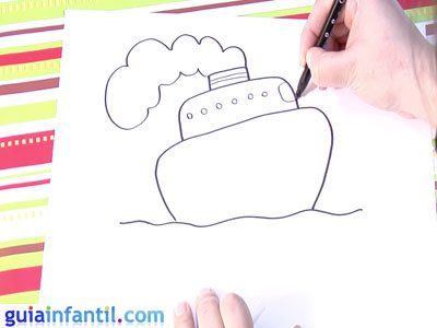 Dibujo de un barco. Paso 3. Dibujo de un barco. Paso 3.