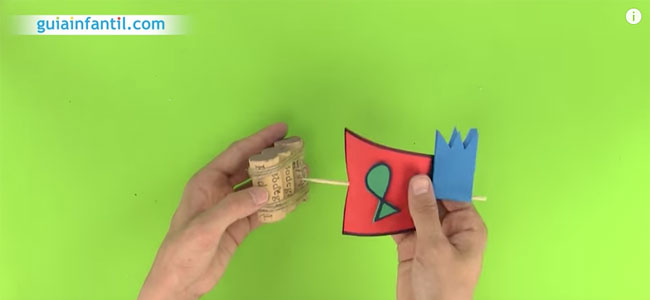 Barco con corchos. Paso 3