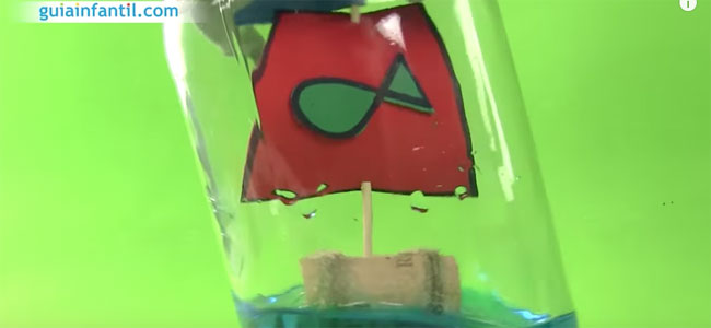 Barco con corchos. Paso 4