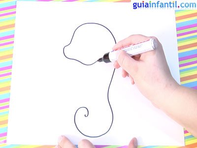 Dibujo caballito de mar. Paso 1. Dibujo caballito de mar. Paso 1.