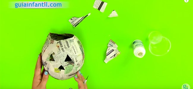 Calabaza de Halloween portavelas. Paso 2