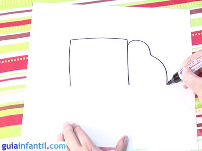 Dibujo de un camión. Paso 2.